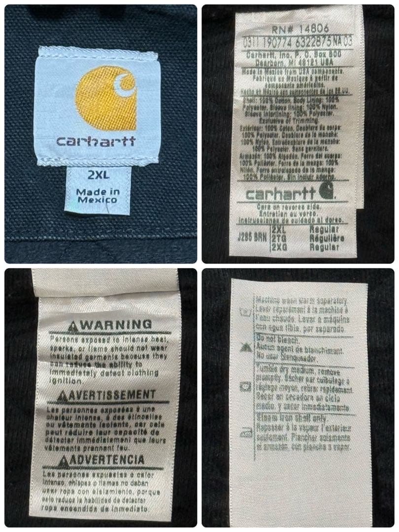 カーハート　メキシコ製　ダックジャケット　カバーオール　ビッグシルエット2XL.