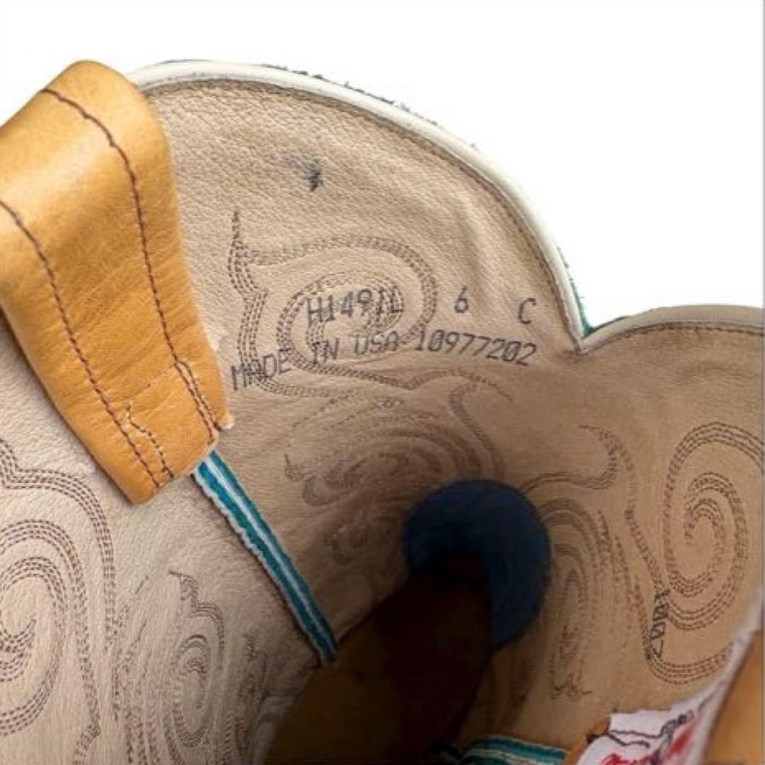 美品☆Tony Lama トニーラマ　ウエスタンブーツ　ターコイズブルー　6c