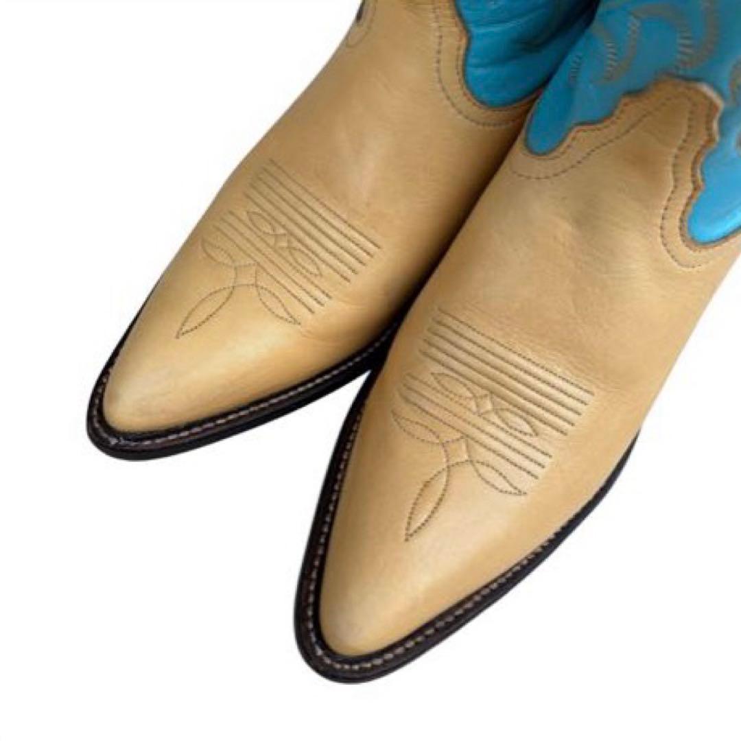 美品☆Tony Lama トニーラマ　ウエスタンブーツ　ターコイズブルー　6c