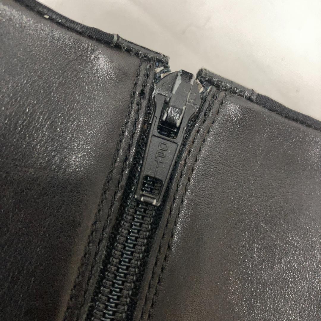 【希少/訳あり】PRADA プラダ ロングブーツ 黒 スクエアトゥ 25cm相当