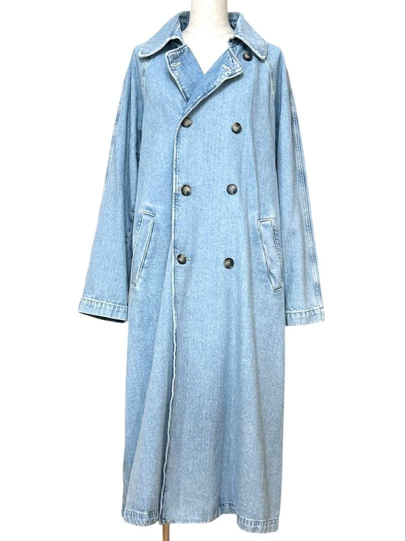 ZARA ザラ デニムトレンチコート ロング ベルト付き サイズL