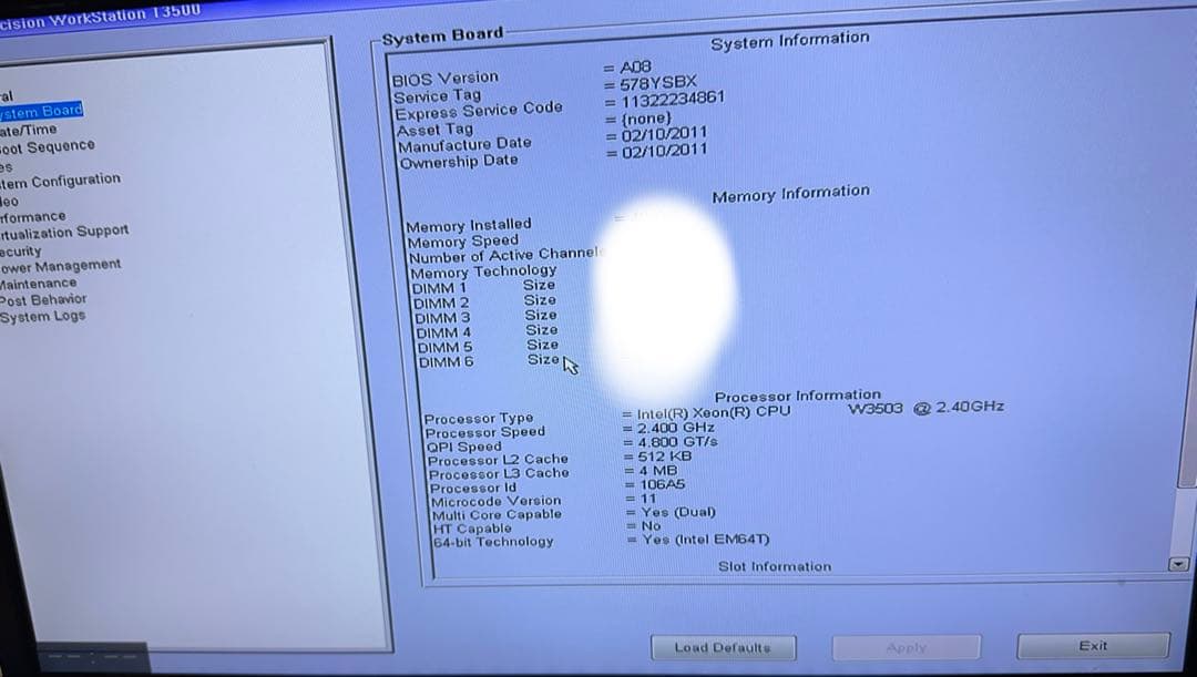 ジ*ン様 DELL PRECISION T3500（Xeon W3503 2.4
