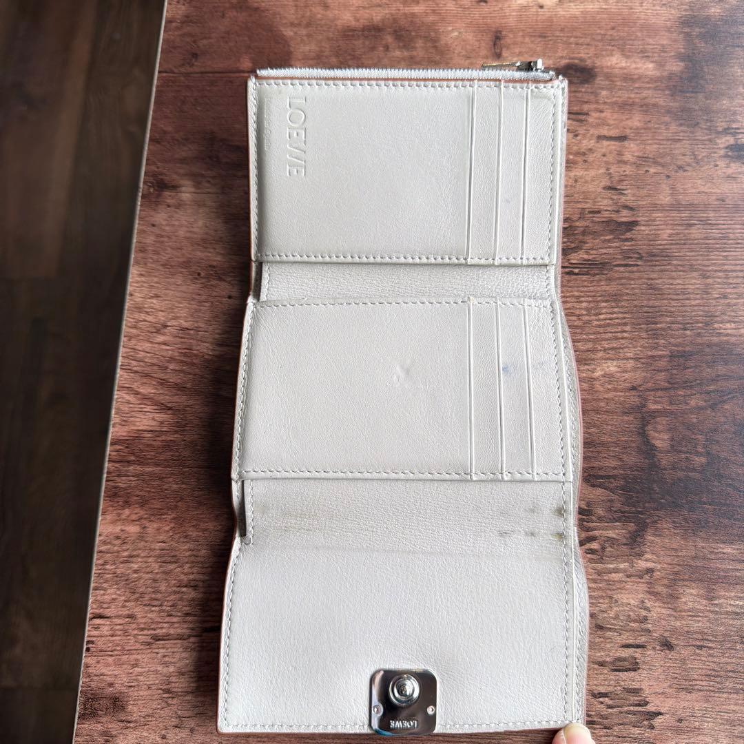 LOEWE 三つ折り財布　ベージュ