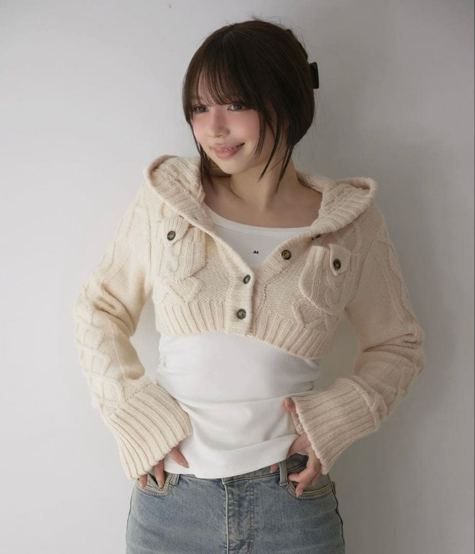 トップス ANDMARY Mary logo cable knit set