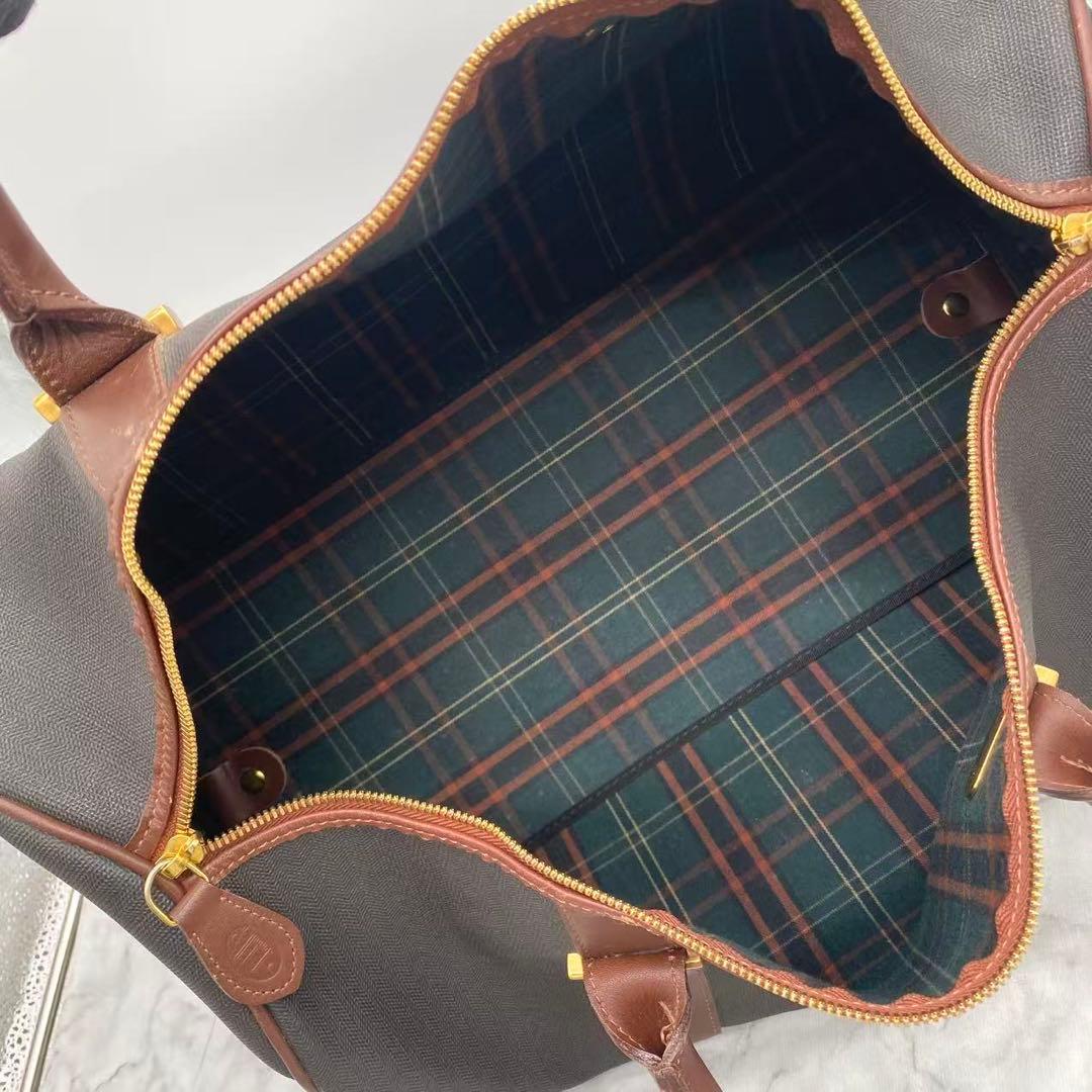 dunhillダンヒル ボストンバッグロゴ PVC レザー ゴールド金具 南京錠