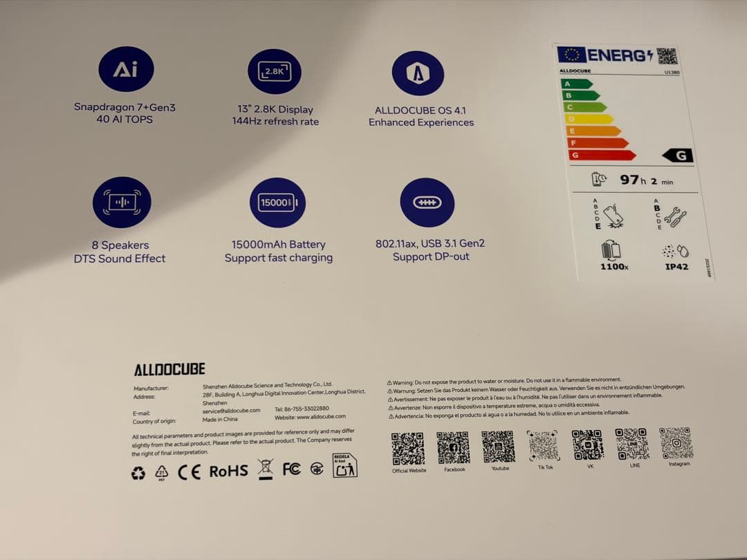 ALLDOCUBE Ultra Pad 13インチ Android タブレット