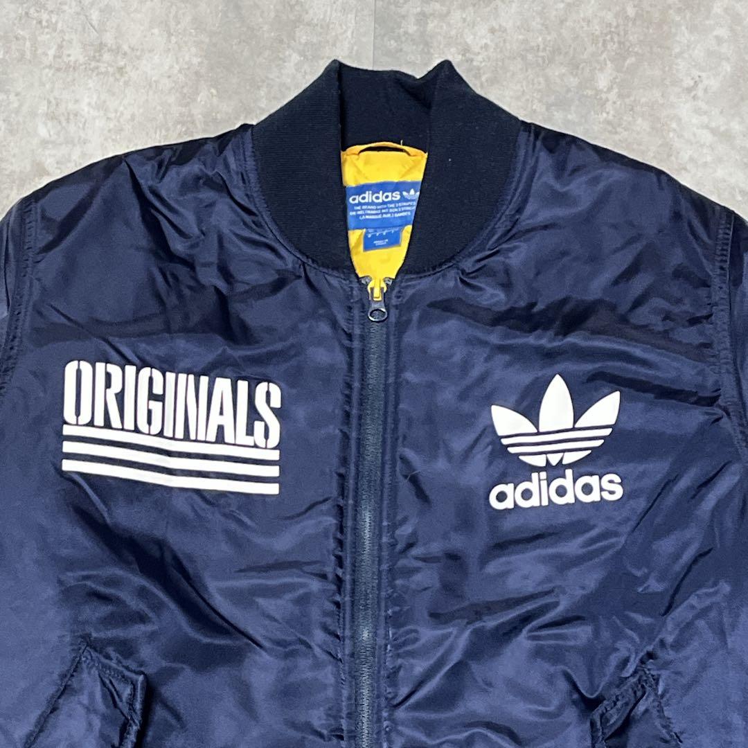 【adidas アディダス 】MA-1 フライトジャケット 紺 L 美品 中綿
