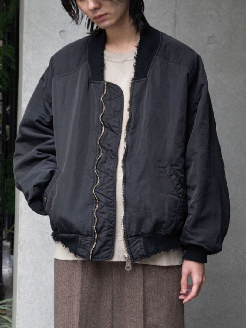 ジャケット・アウター ANCELLM \"FADED BOMBER JACKET\" - BLACK