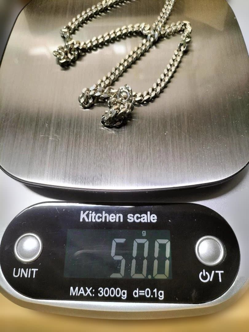 シルバー オーバルリンクチェーンネックレス 約50cm 925 50g