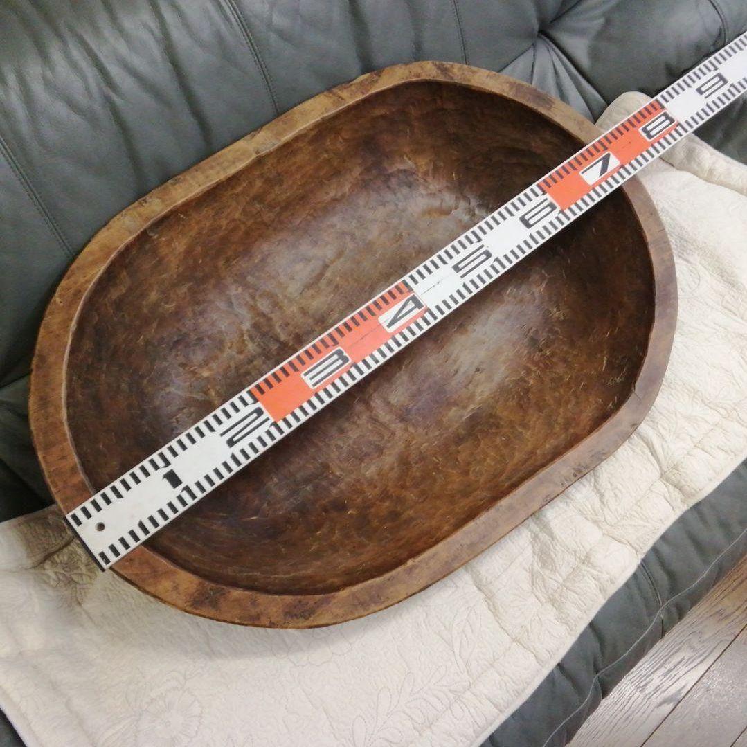 木製楕円形トレイ 　特大　木鉢