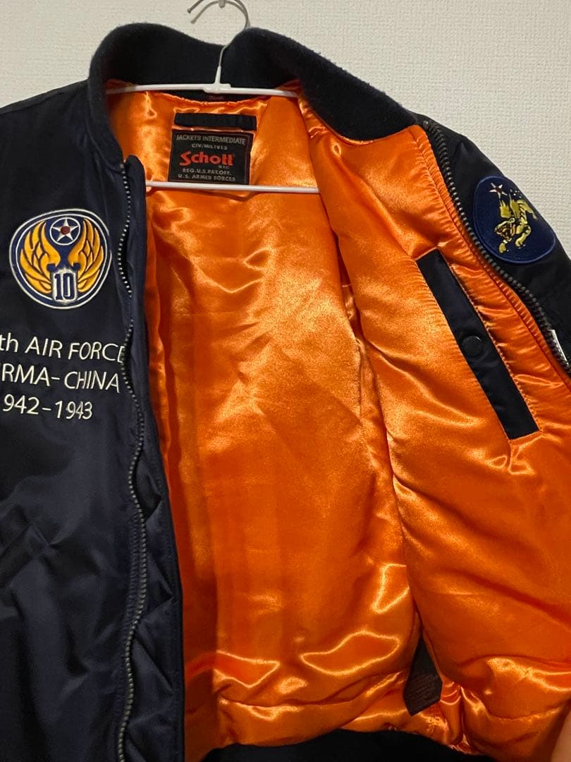 Schott MA-1 ジャケット10thAIR FORCE 大きめSサイズ