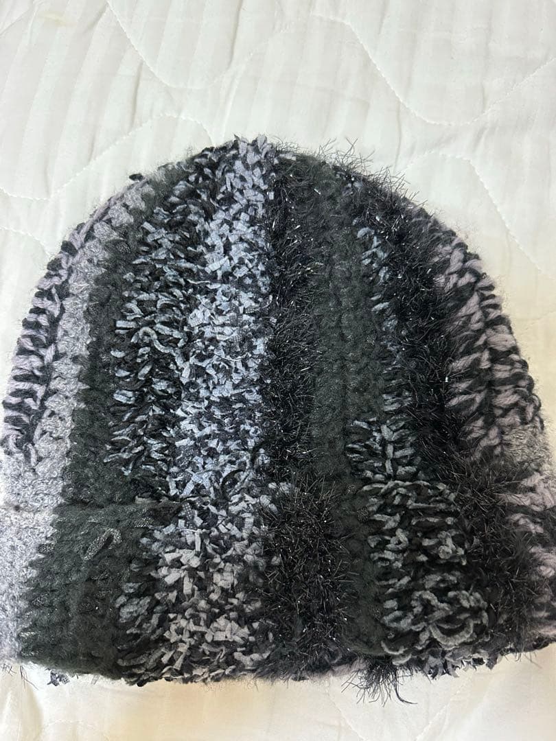 Supreme Stripe Beanie ブラック/グレー