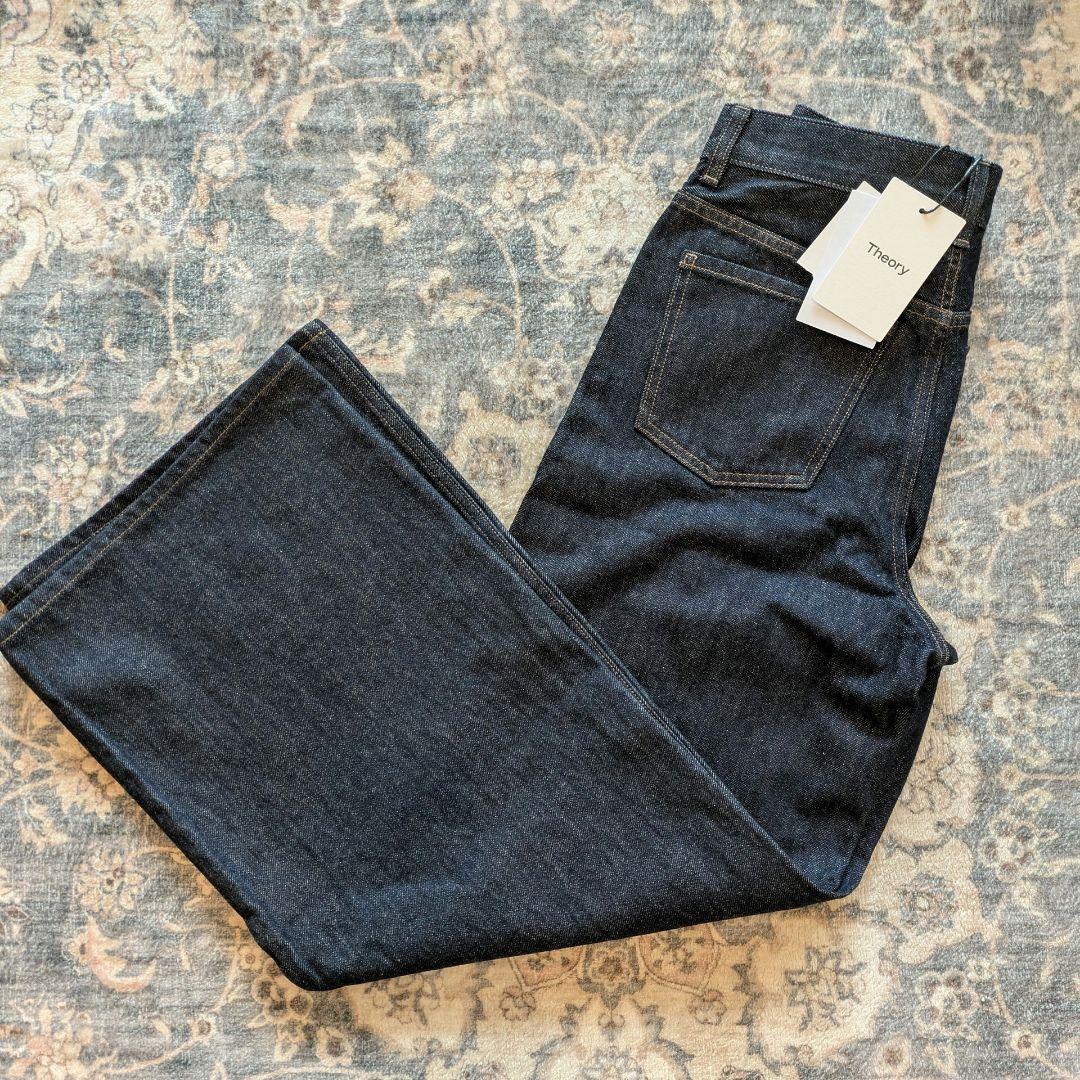 《新品》現行品*定価3.5万 セオリー ワイドデニム インディゴ 25