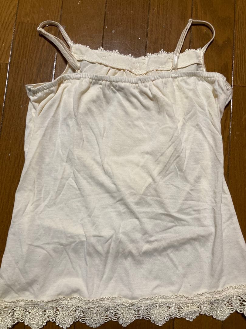 axes femme♡ビッグリボンキャミソール♡巻きバラ♡生成り♡