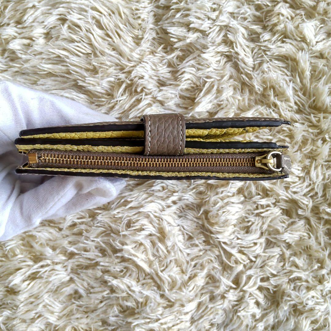 極美品✨ボナペンチュラ✨ベルテッド マルチ ミディアム ウォレット エトープ