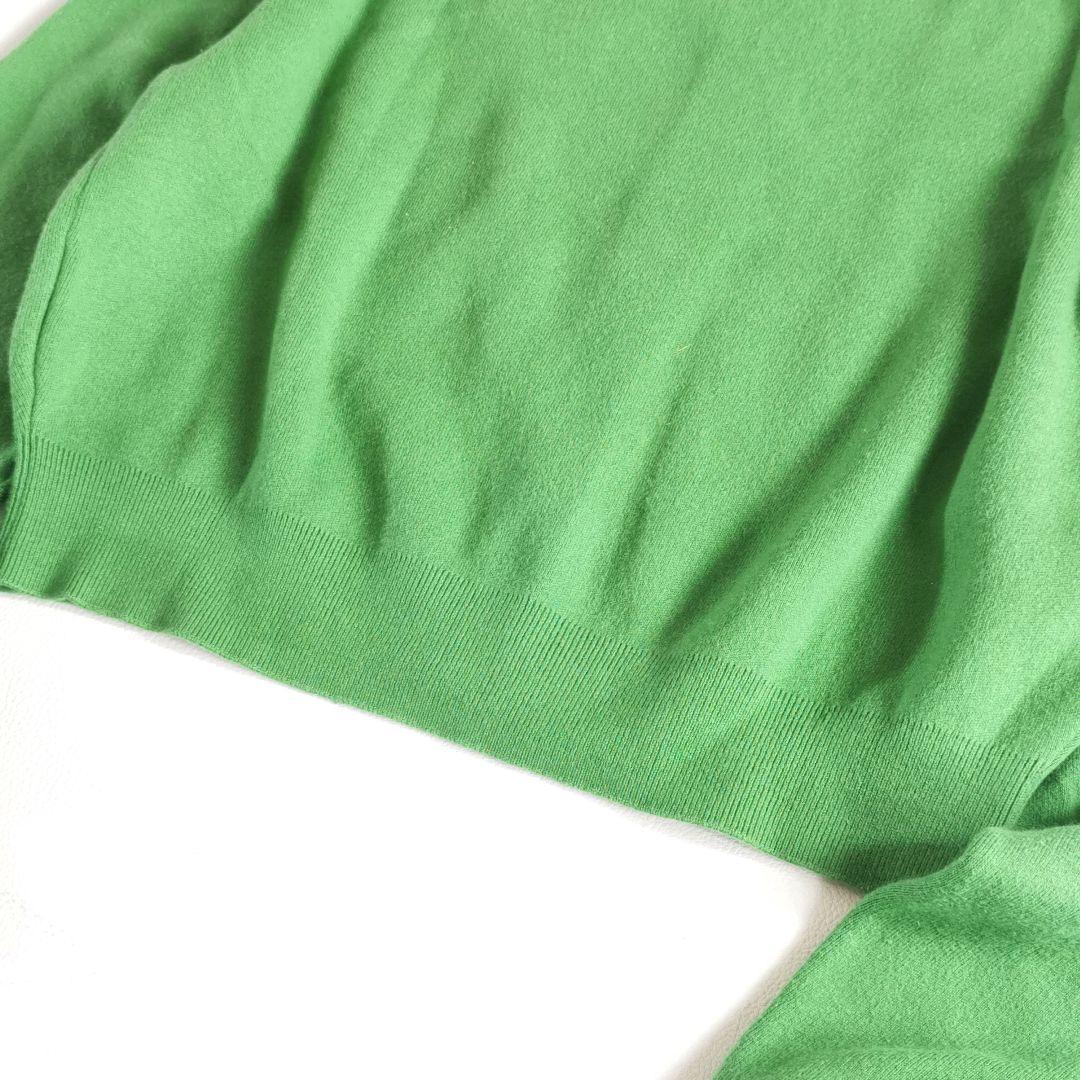 【美品✨】キャバン コットンカシミヤクルーネックカーディガン 緑 XS
