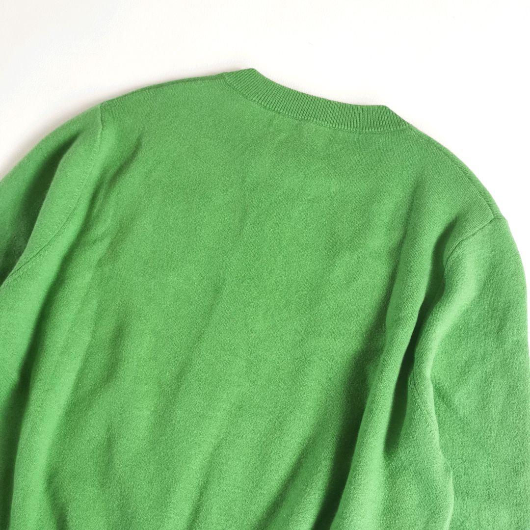 【美品✨】キャバン コットンカシミヤクルーネックカーディガン 緑 XS