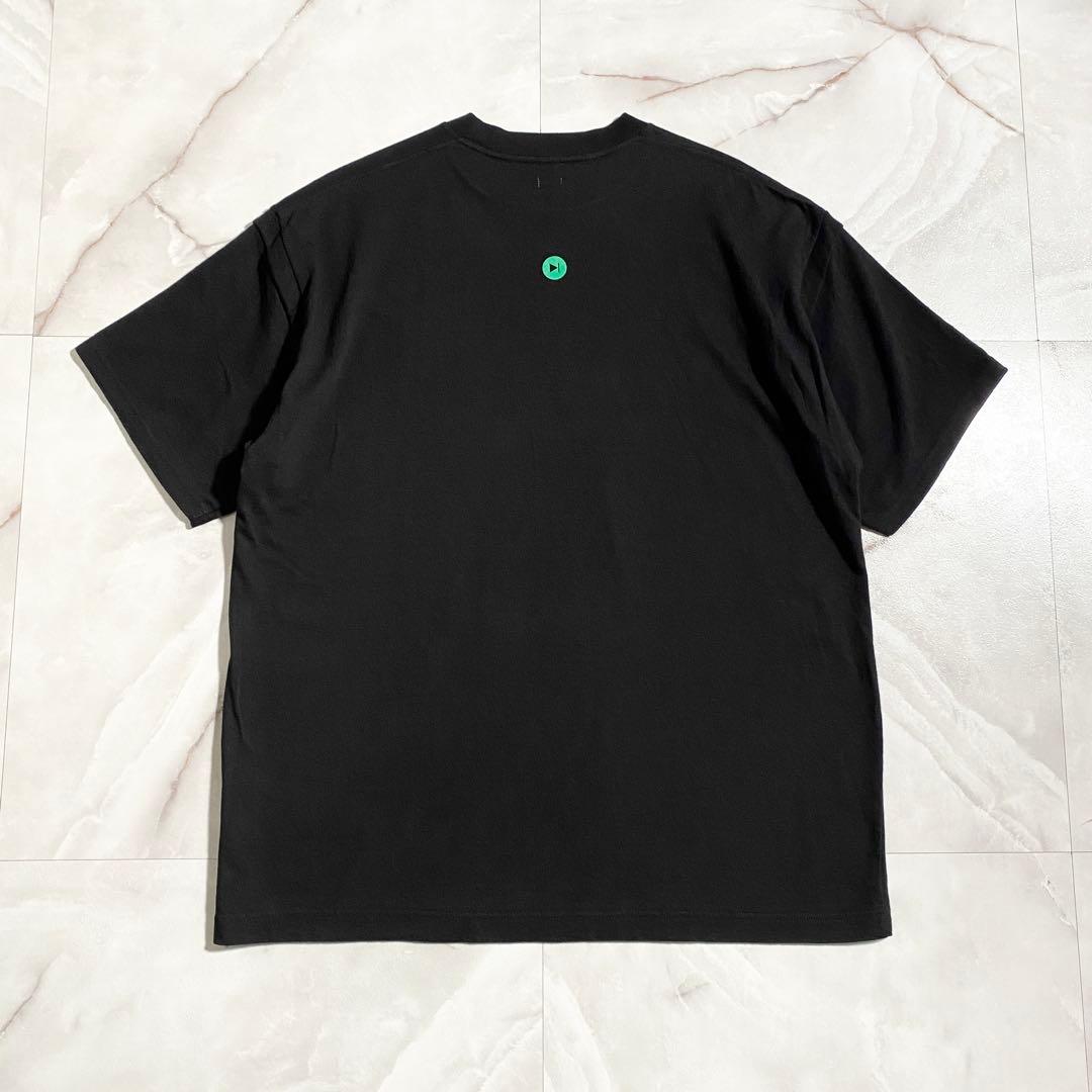 A19071 極美品 シークエル 23AW 花柄筆記体ロゴTシャツ 黒L