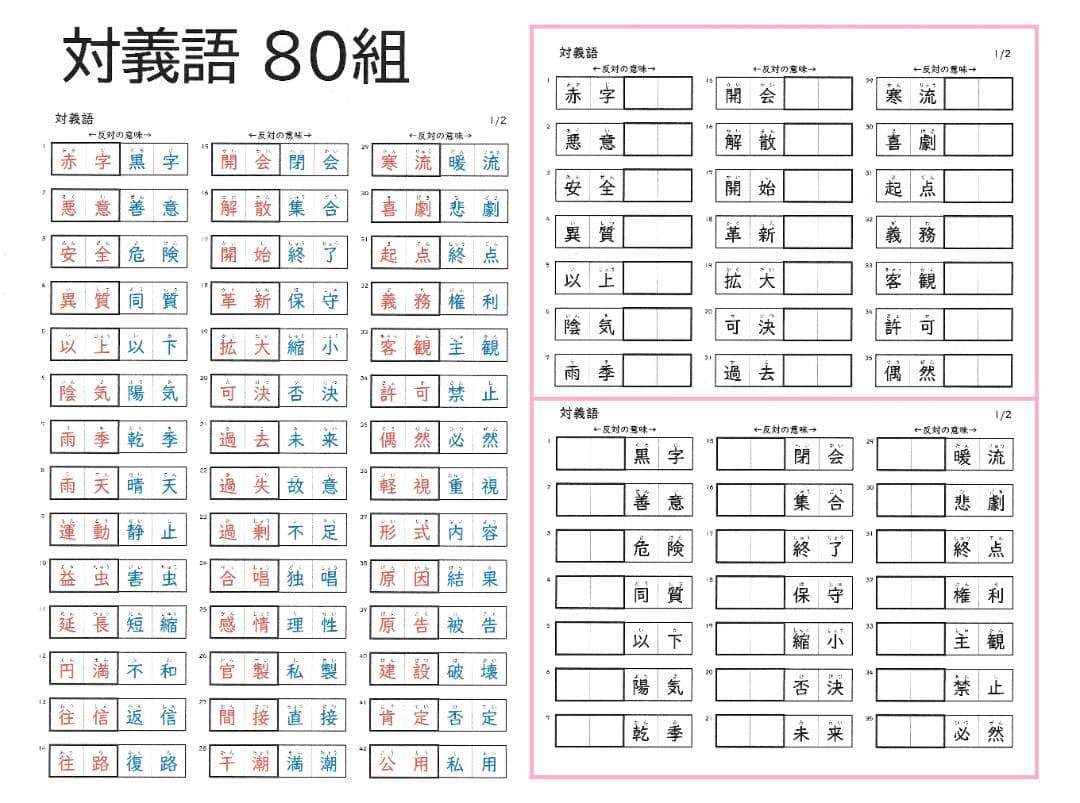 NEW☆カット済【中学受験】国語 知識編 暗記カード/練習帳・演習問題 7点 i