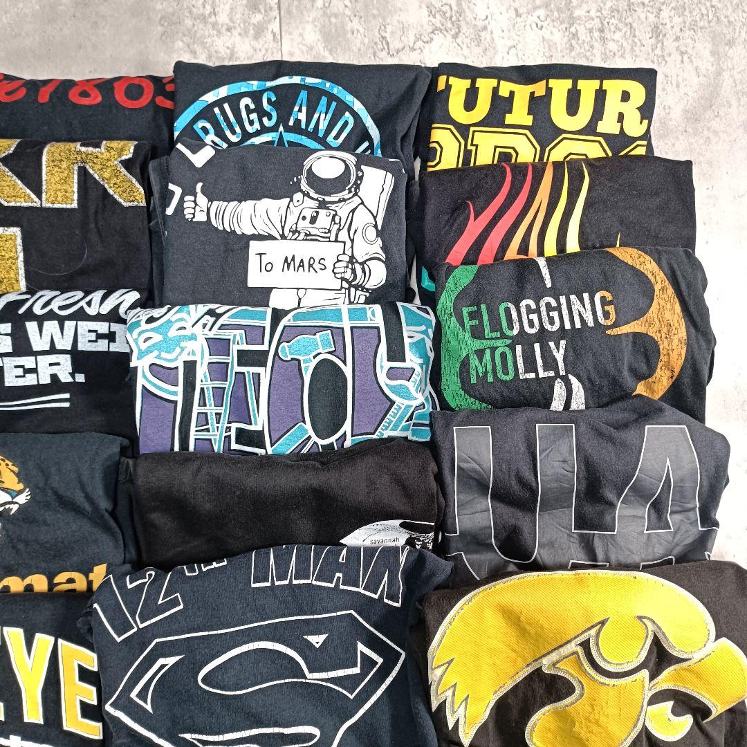 US古着 Tシャツ 24枚まとめ 黒 ミックス 卸 フリマ バザー プリント