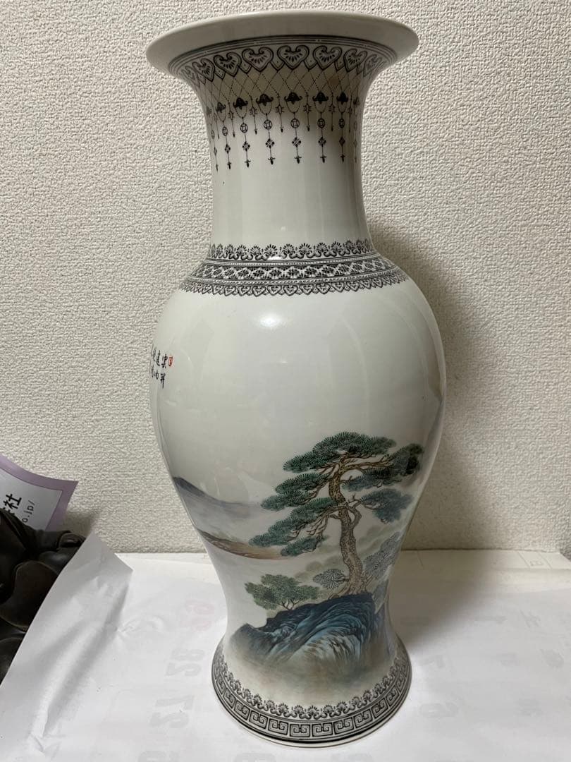 中国花瓶 中国景德鎮製 大花瓶古美術