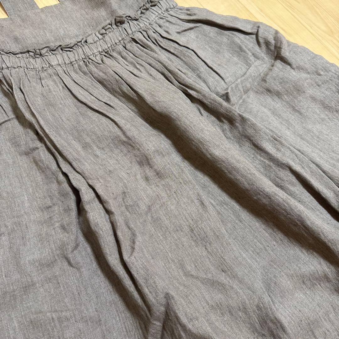 ネストローブ　リネン 綾サロペットワンピース