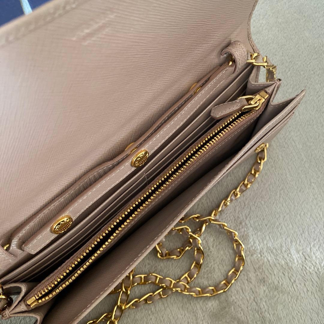 【希望価格教えてください】PRADA ピンクベージュ サフィアーノ