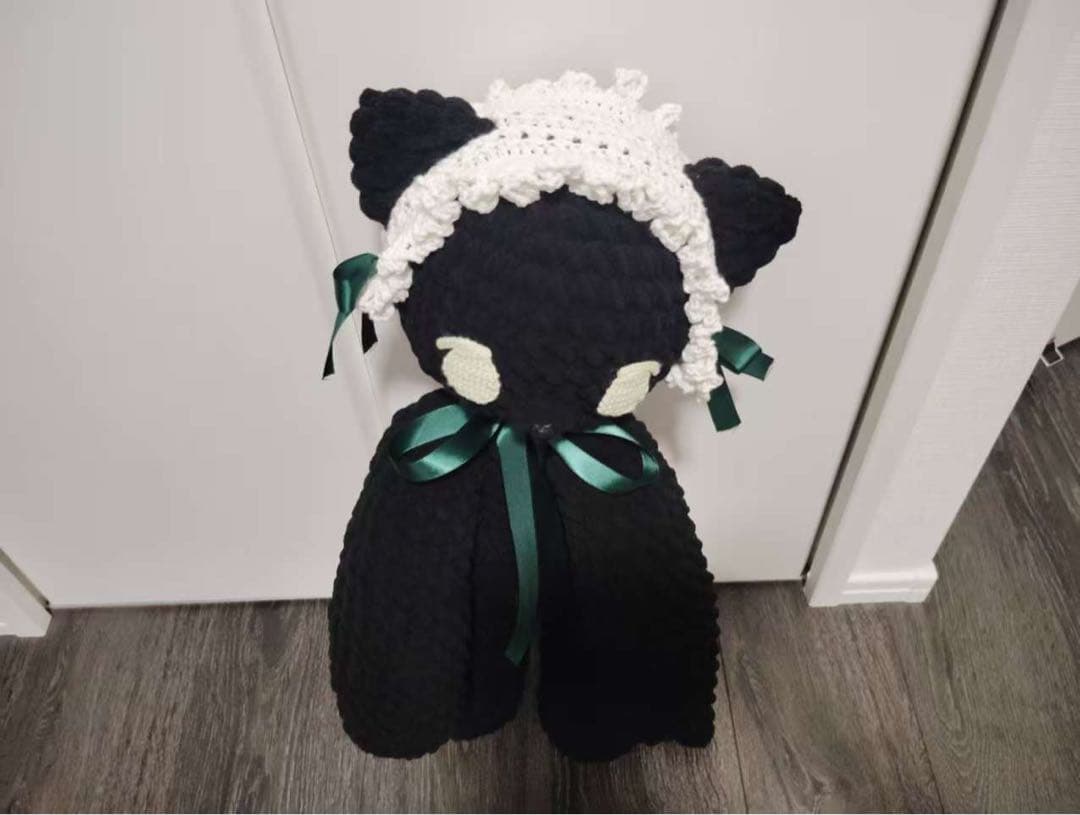 あみぐるみ 黒猫 手編み ハンドメイド ぬいぐるみ 編みぐるみ