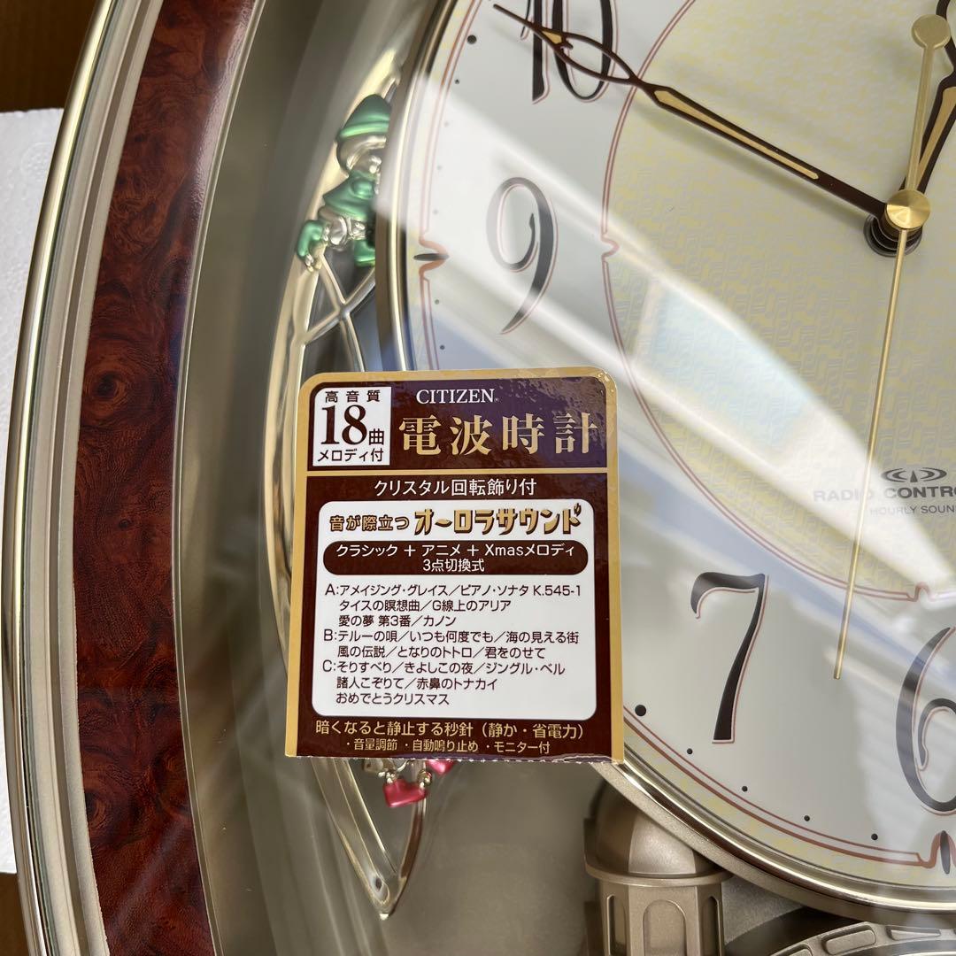 CITIZEN 電波からくり時計 4MN484-023 掛時計 メロディ時計