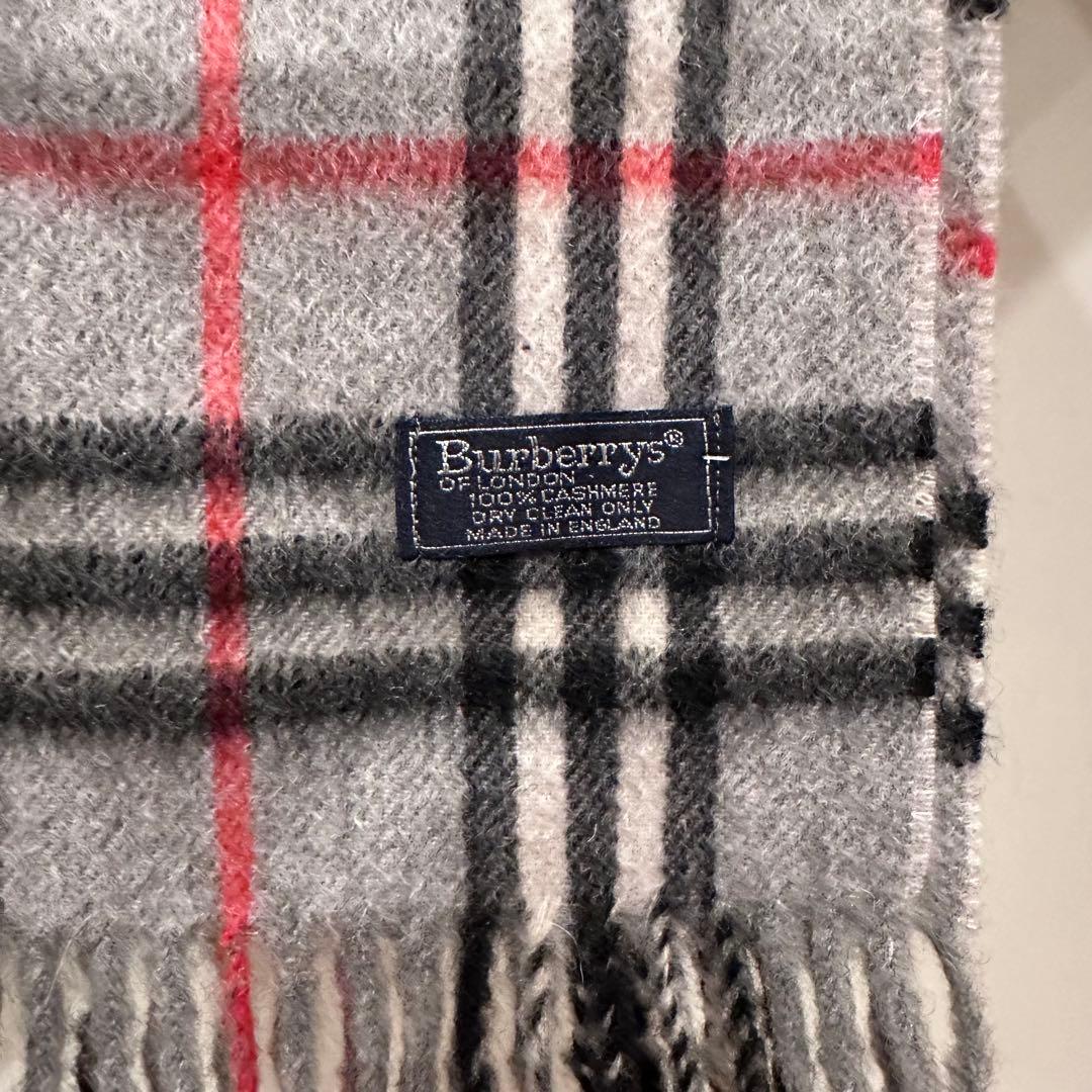 Burberry バーバリー　 ノバチェック マフラー グレー カシミヤ100%