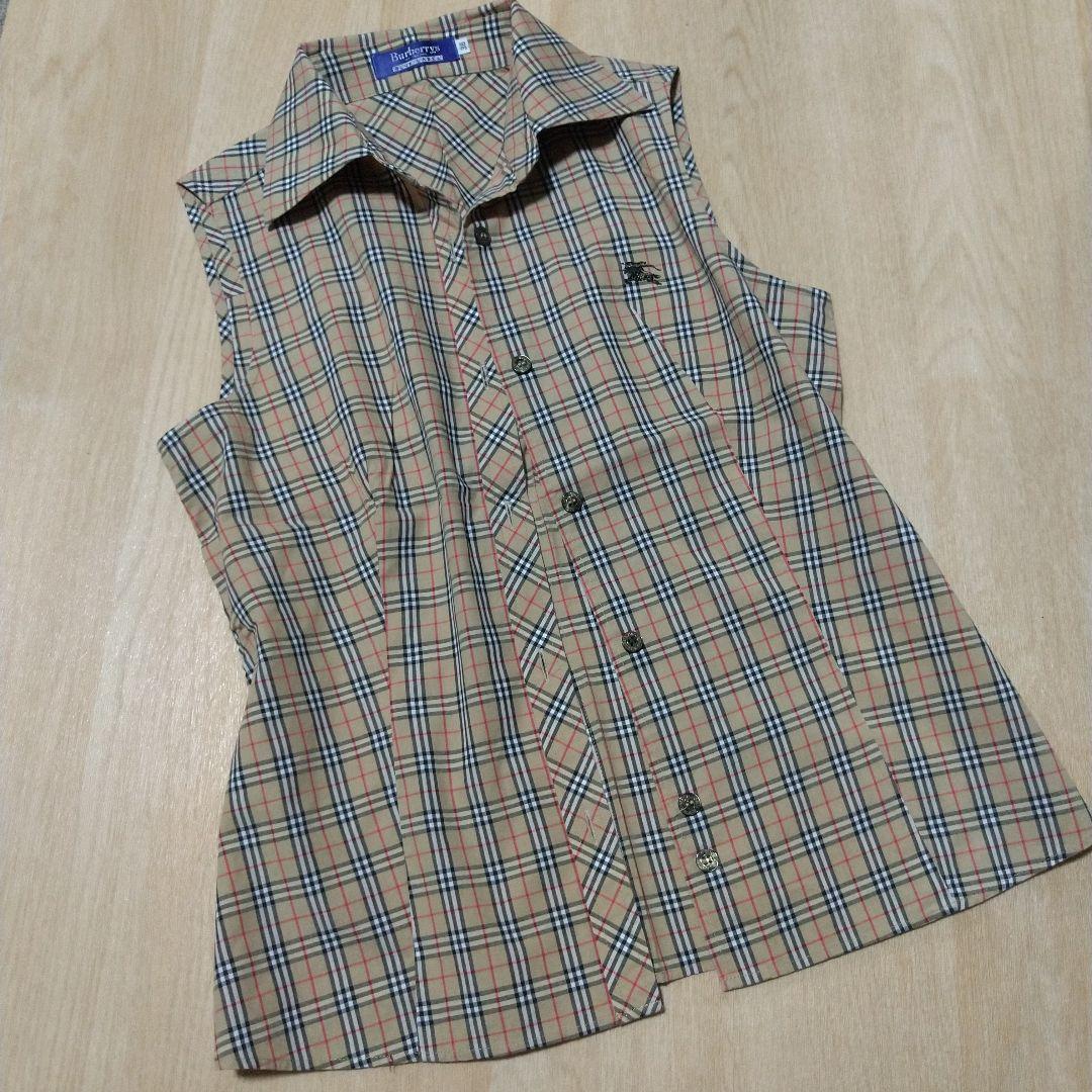 【美品】Burberry ノバチェック柄 ノースリーブポロシャツ y2k