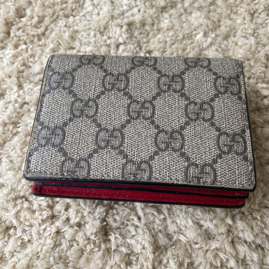 GUCCI 二つ折り財布 チェリー装飾　ストーン外れなし