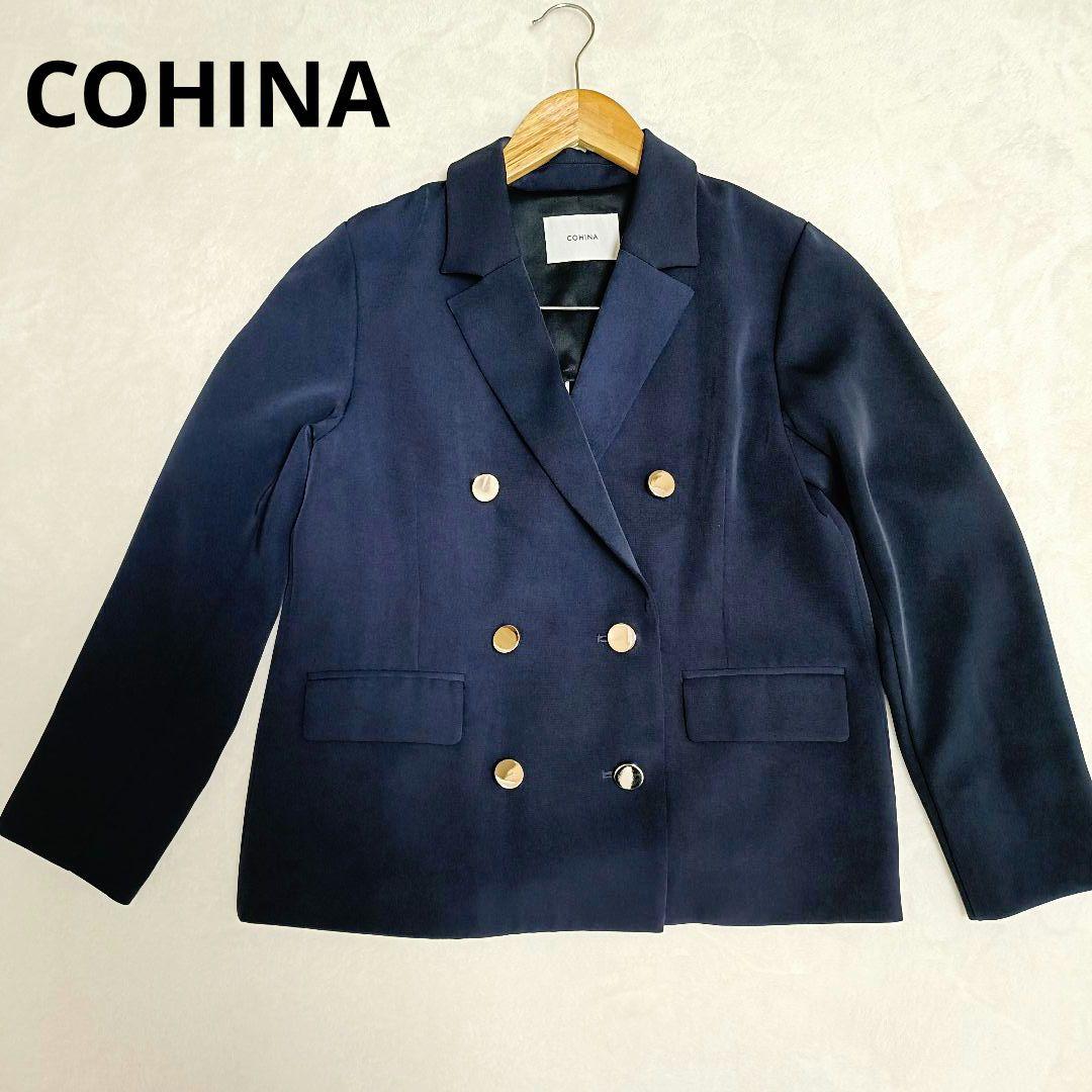 新品 COHINA コヒナ ダブル ブレザー ジャケット 紺ブレ 金ボタン