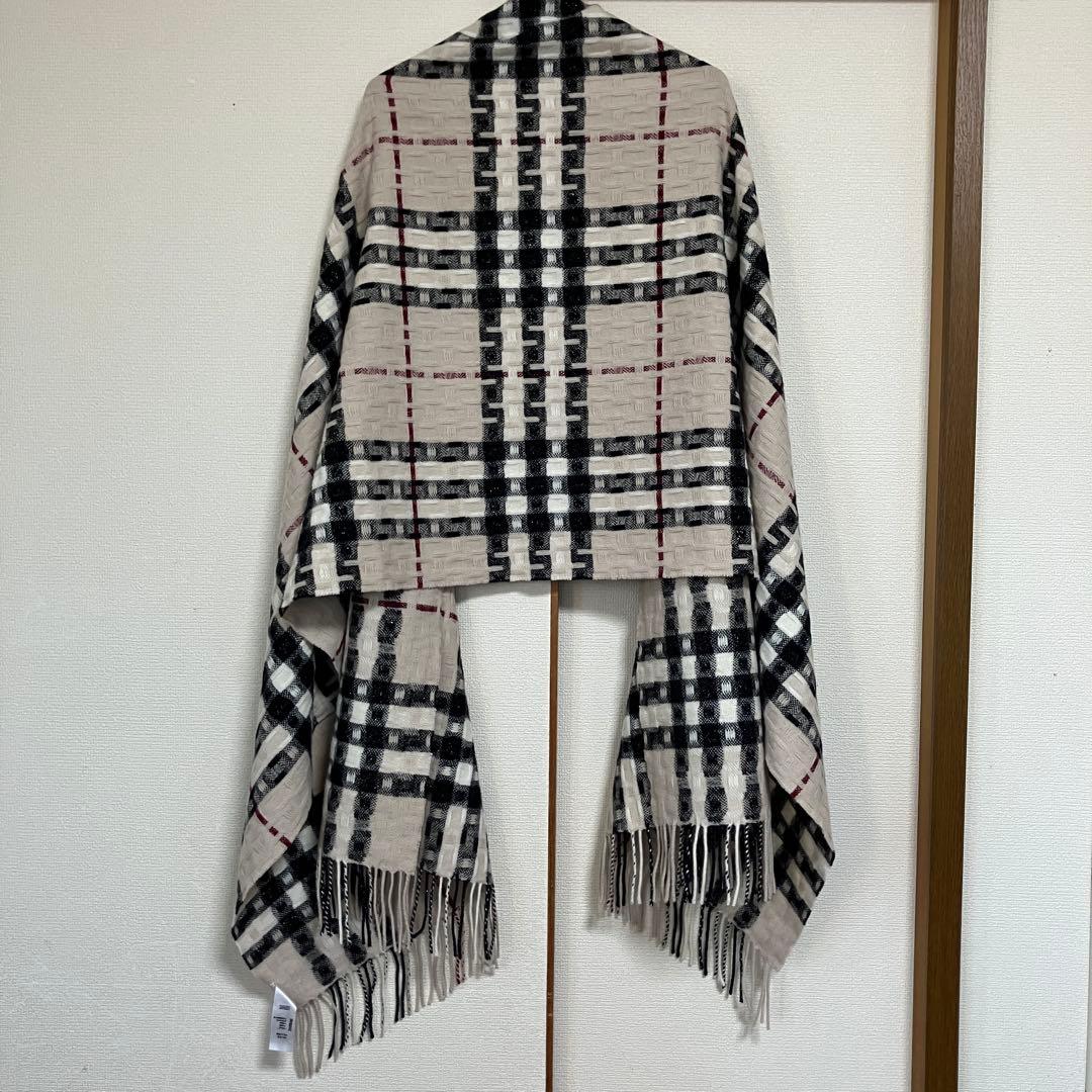美品　カシミヤ入　バーバリー　メガチェック　大判ストール　ノバチェック