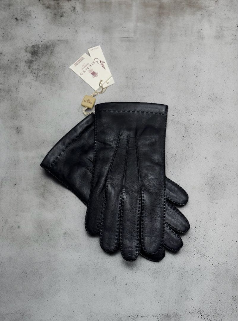 新品DENTSデンツL 手袋 カシミヤ レザー グローブ 黒