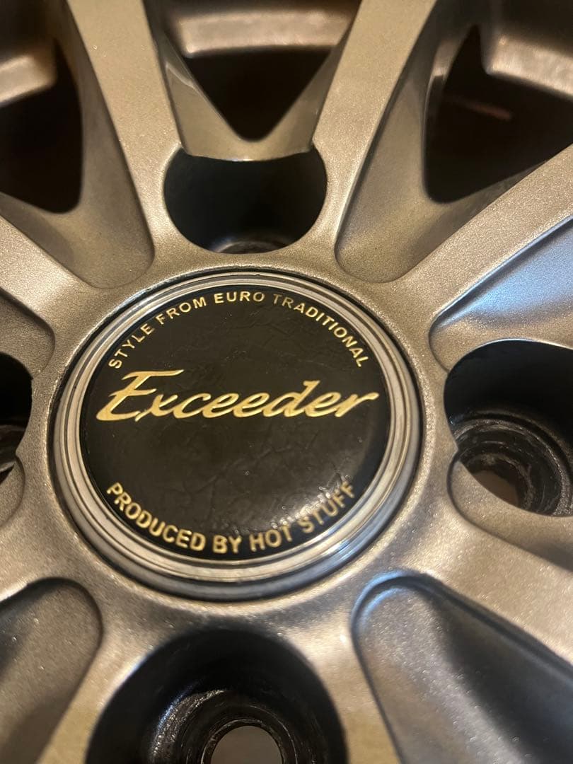 送料込！ホットスタッフ5.5J4H100の15インチ アルミホイールガンメタ4枚