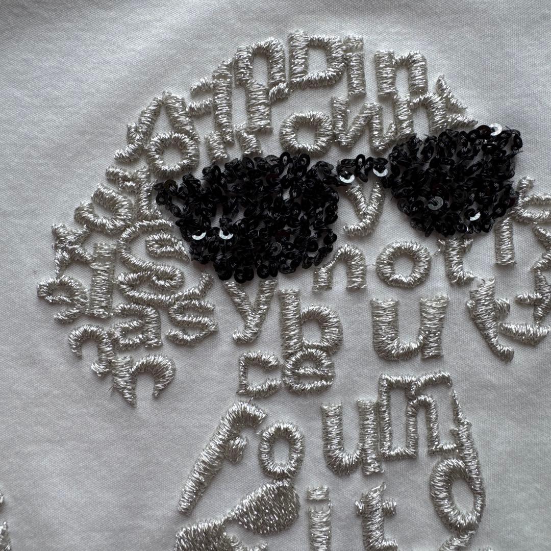 《PUPULA》ププラ サングラスダックス刺繍Tシャツ ホワイト (f1107)