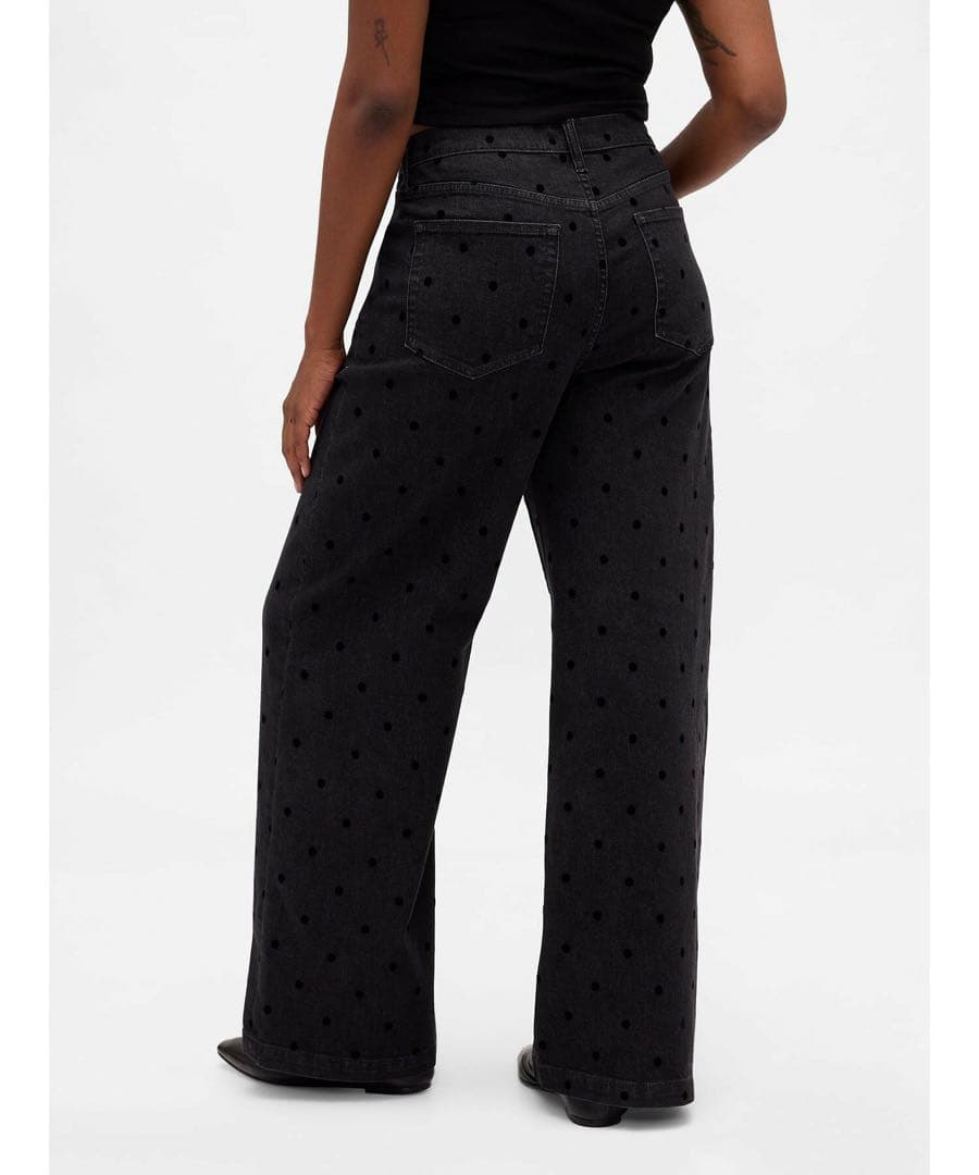 GAP ハイライズストライドワイドデニム　ドット