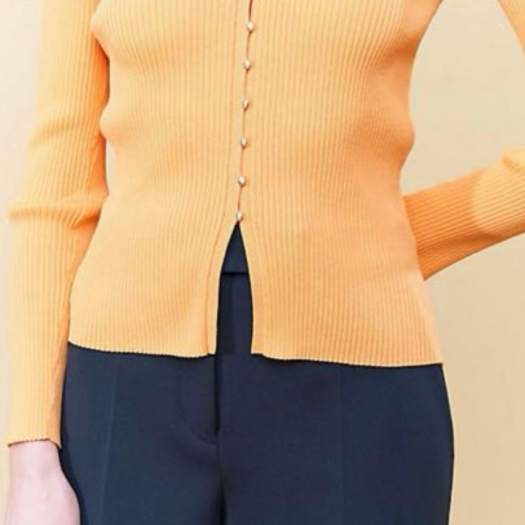 極美品☆ DES PRES コットンアセテートリブ Vネックカ ーディガン 濃紺