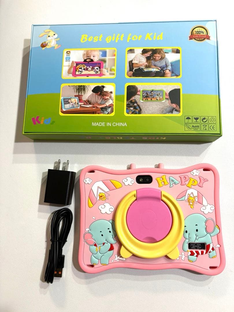 キッズタブレットピンクのハッピーぞうさん未使用品