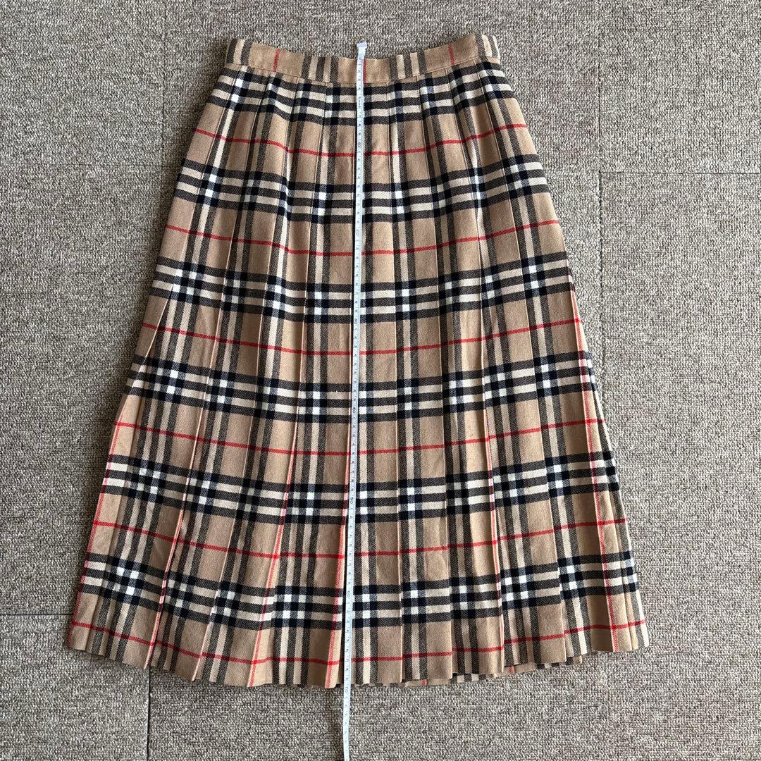 希少 美品 バーバリー 7 ノバチェック プリーツスカート