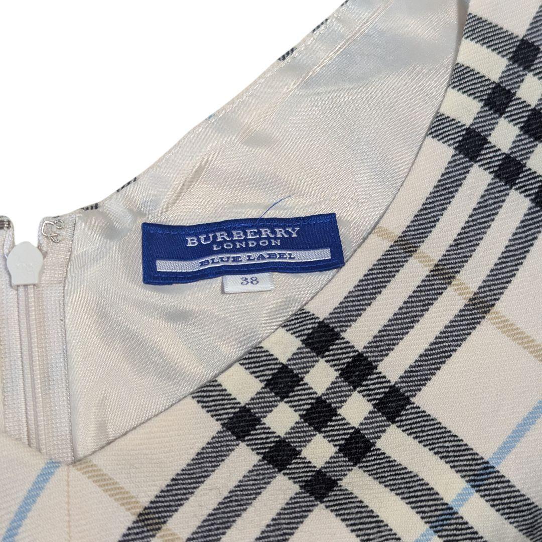 美品　バーバリーブルーレーベル　ワンピース　ノバチェック　フリル　38