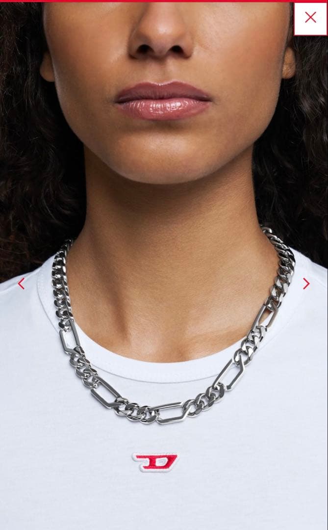ディーゼル　diesel シルバーチェーンネックレス　DX162600DJW
