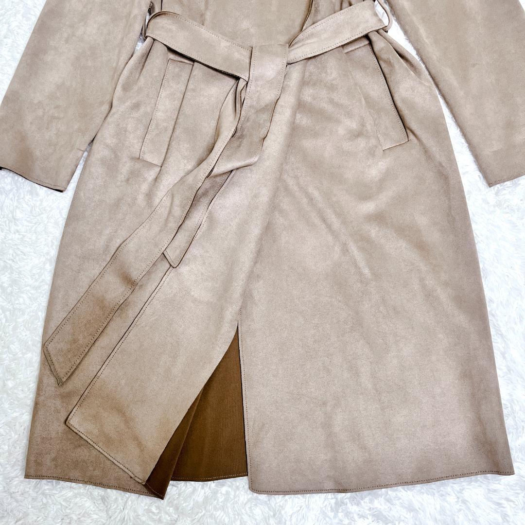 ZARA ザラ ロングコート スエード ベルト ベージュ センターライン