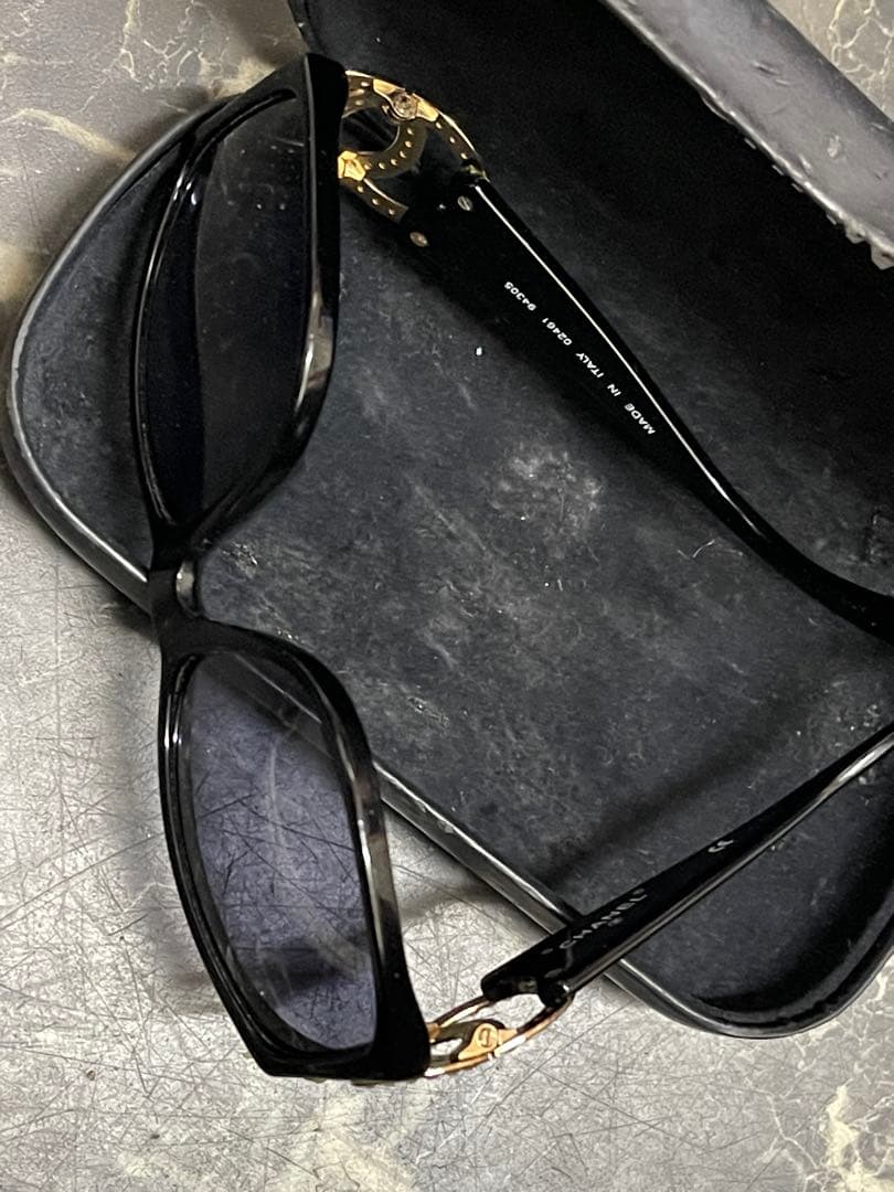 CHANEL シャネル ココマーク サングラス 黒 ゴールド金具