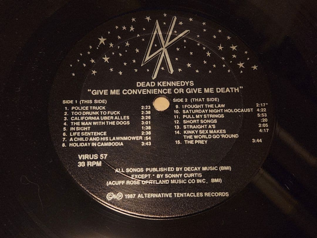 DEAD KENNEDYS Give Me Convenience LPレコード