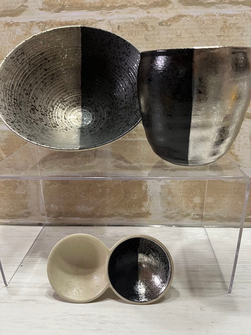 有田焼　悦山窯　マルチ丼ぶり　カップ　珍味入れ　金銀　各2個 美品