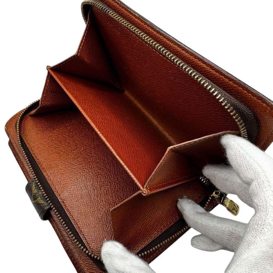 S級極美品LOUIS VUITTON ポルト パピエ ジップ モノグラム 折財布