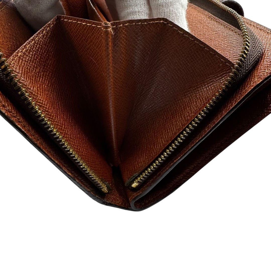 S級極美品LOUIS VUITTON ポルト パピエ ジップ モノグラム 折財布
