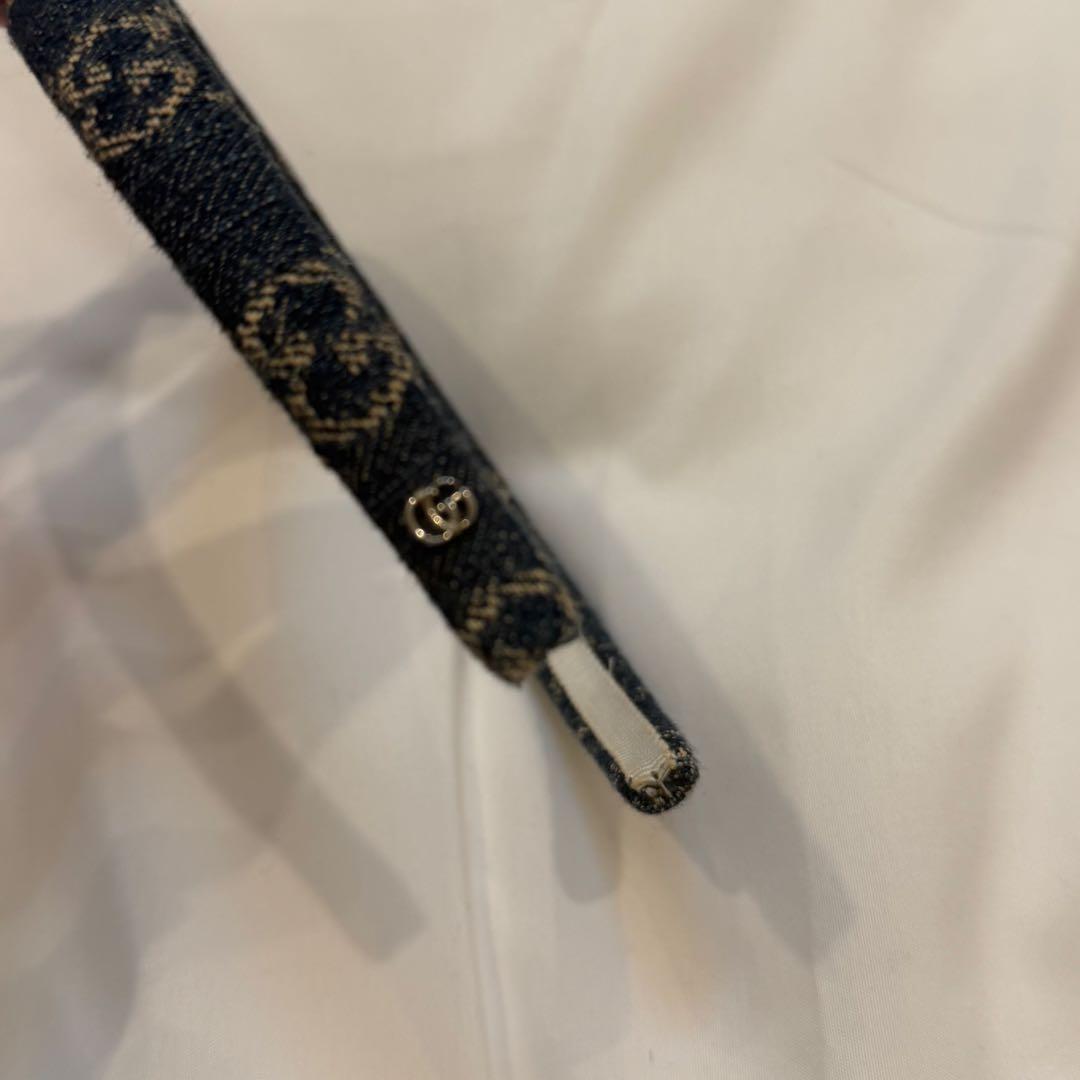 GUCCI デニムカチューシャ　ブルー